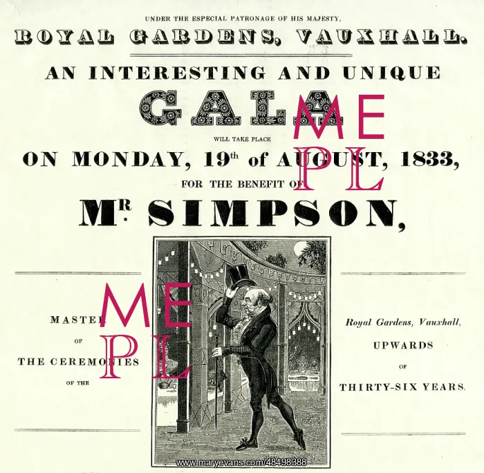 : Advert, Gala for Benefit of Mr Simpson : Advert, Gala for Benefit of Mr Simpson