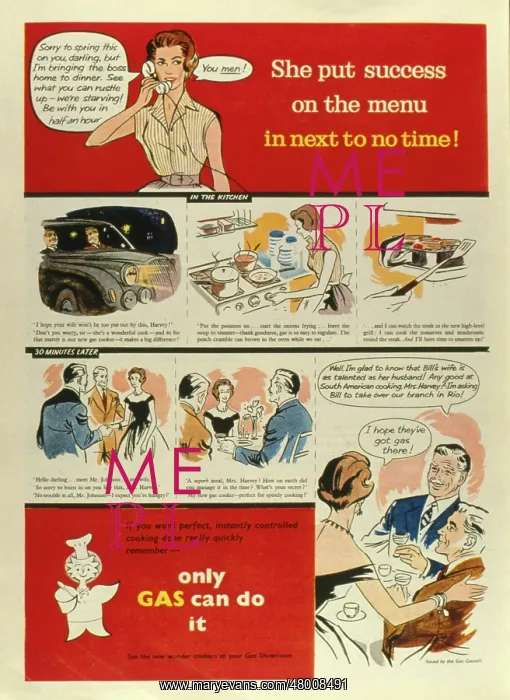 : Advertisement for gas cooking : Advertisement for gas cooking
