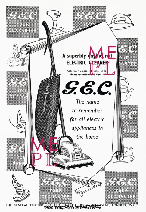 : Advert for GEC electric cleaner 1951 : Advert for GEC electric cleaner 1951