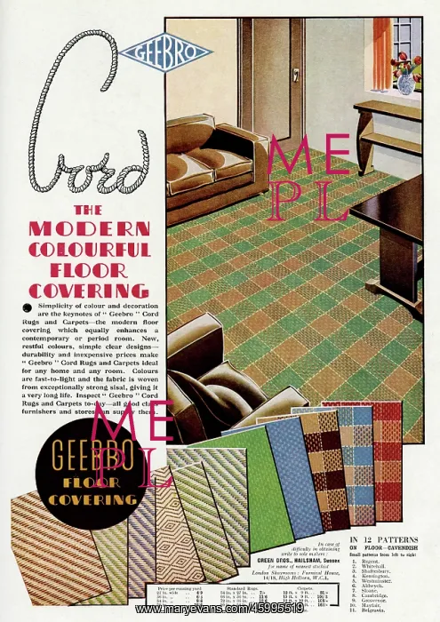 : Advert for Geebro floor covering 1939 : Advert for Geebro floor covering 1939