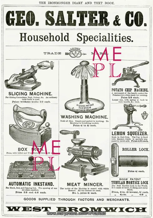 : Advert for Geo. Salter & Co. household items : Advert for Geo. Salter & Co. household items