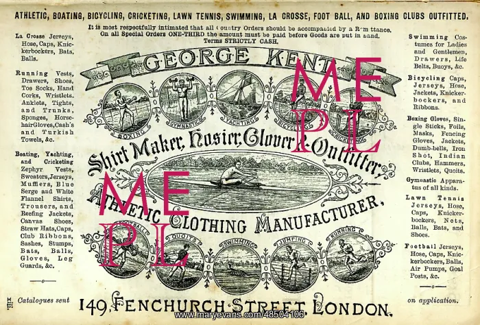 : Advertisement, George Kent Athletic Clothing : Advertisement, George Kent Athletic Clothing