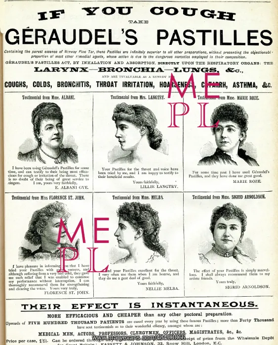 : Advertisement for Geraudel's Pastilles : Advertisement for Geraudel's Pastilles