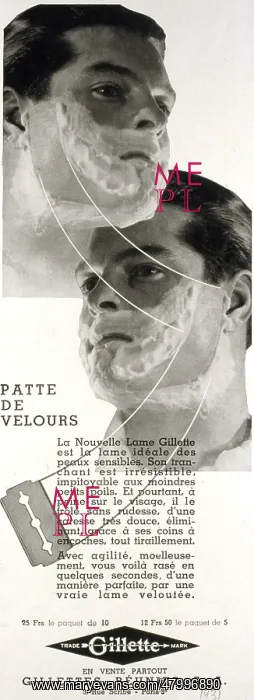 : Advertisement for Gillette razor blades : Advertisement for Gillette razor blades