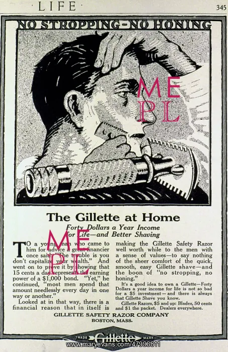 : Advertisement for Gillette Safety Razor : Advertisement for Gillette Safety Razor