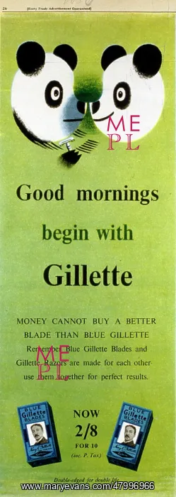 : Advertisement for Gillette shaving products : Advertisement for Gillette shaving products