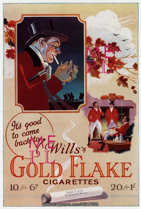 : Advert for Gold Flake cigarettes 1927 : Advert for Gold Flake cigarettes 1927