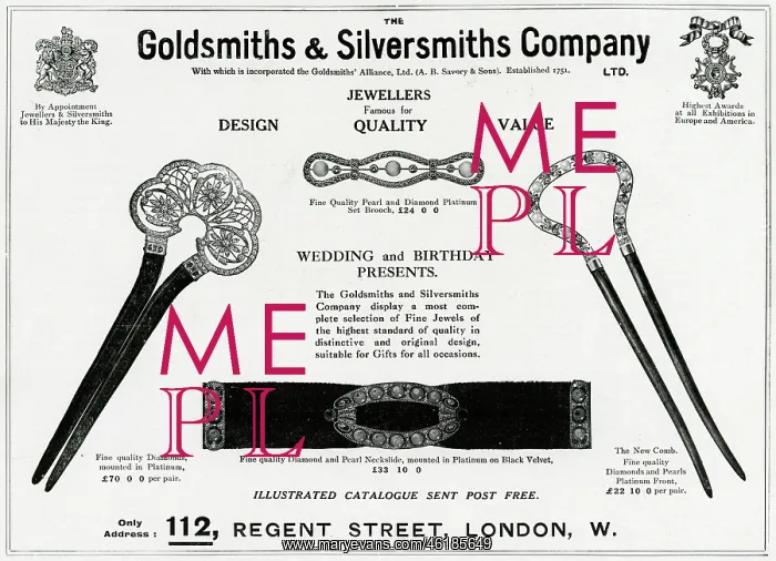: Advert for Goldsmiths & Silversmiths accessories 1914 : Advert for Goldsmiths & Silversmiths accessories 1914
