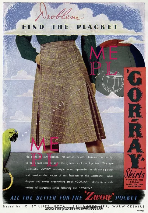 : Advert for Gor-ray Koneray pocket skirts 1944 : Advert for Gor-ray Koneray pocket skirts 1944