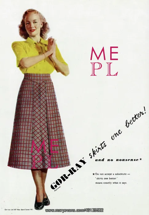 : Advert for Gor-ray skirts 1948 : Advert for Gor-ray skirts 1948