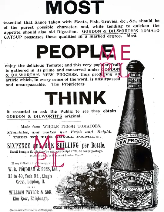 : An advertisement for Gordon & Dilworth's tomato sauce : An advertisement for Gordon & Dilworth's tomato sauce