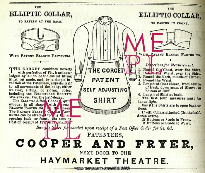 : Advert, Gorget patent self-adjusting shirt and elliptic coll : Advert, Gorget patent self-adjusting shirt and elliptic coll