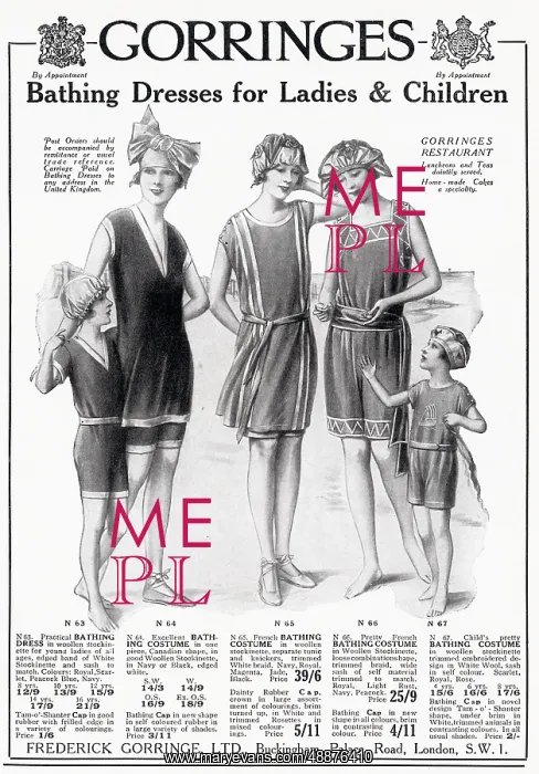  : Advert for Gorringes - bathing dresses 1923