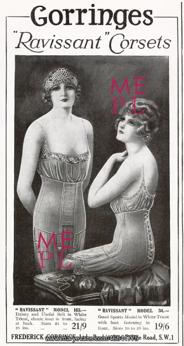  : Advert for Gorringes lingerie 1921