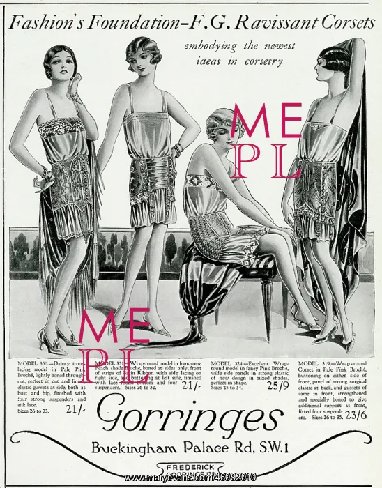 : Advert for Gorringes women's underwear 1927 : Advert for Gorringes women's underwear 1927
