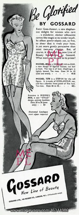 : Advert for Gossard corsets 1937 : Advert for Gossard corsets 1937