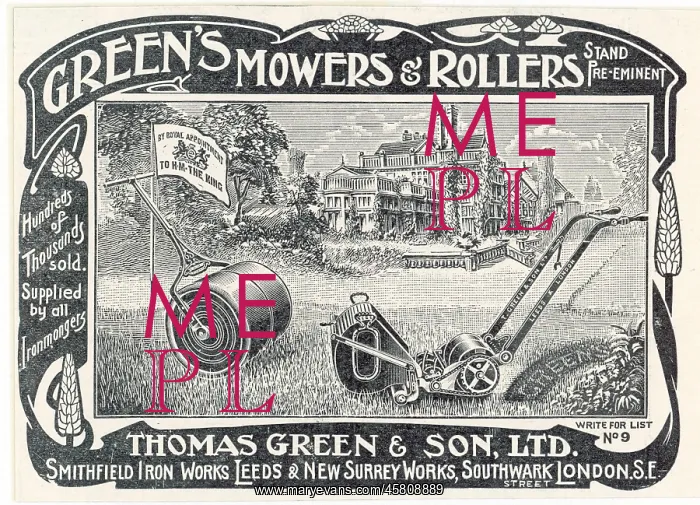  : Advert for Green's lawn mower 1884