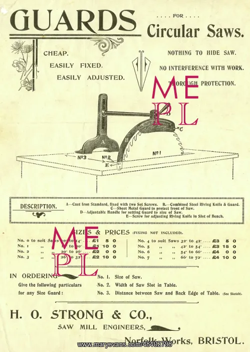 : Advertisement, H O Strong, Guards for Circular Saws : Advertisement, H O Strong, Guards for Circular Saws
