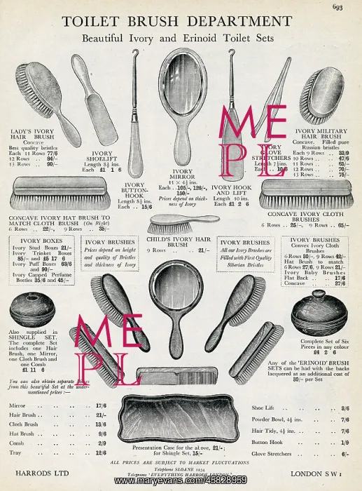 : Advert for hairbrushes 1929 : Advert for hairbrushes 1929
