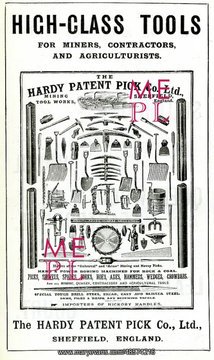  : Advert, Hardy's High-Class Tools, Sheffield