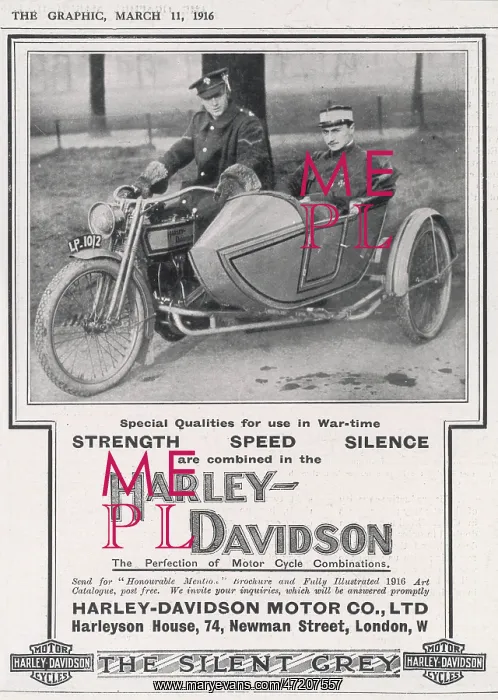 : Advert for Harley-Davidson 1916 : Advert for Harley-Davidson 1916
