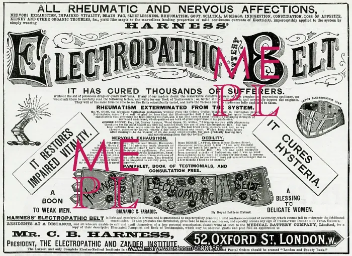 : Advert for Harness Electropathic corset belts 1891 : Advert for Harness Electropathic corset belts 1891