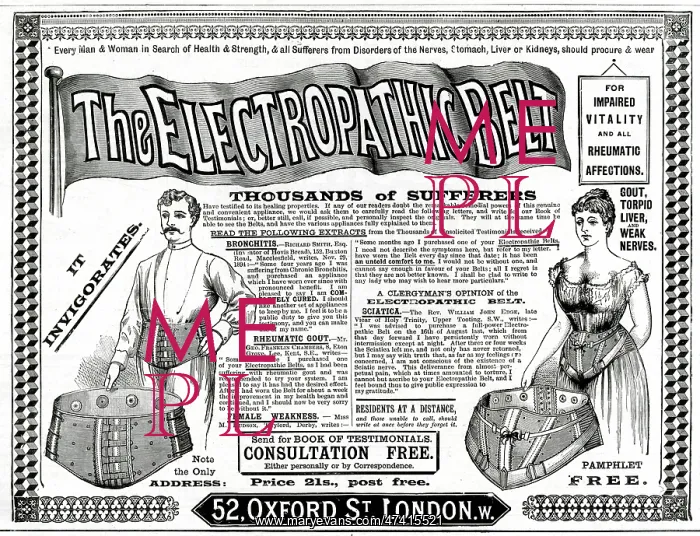 : Advert for Harness Electropathic Corset Belts 1895 : Advert for Harness Electropathic Corset Belts 1895