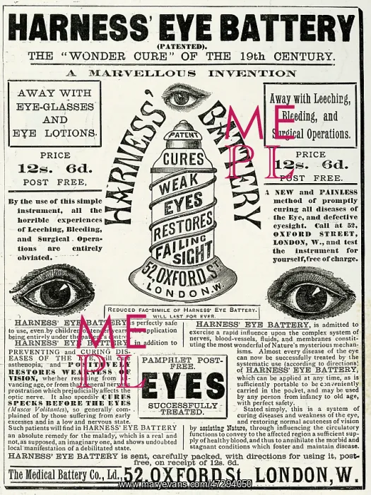 : Advert in Harness Eye Battery 1886 : Advert in Harness Eye Battery 1886