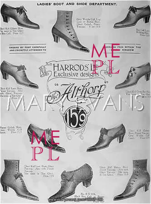 : Advert for Harrods Althorp shoes 1909 : Advert for Harrods Althorp shoes 1909