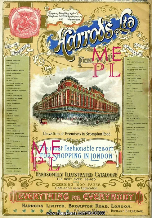 : Advert for Harrods department store, London : Advert for Harrods department store, London