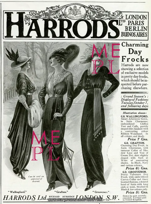 : Advert for Harrods frocks 1913 : Advert for Harrods frocks 1913