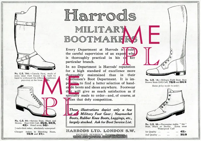 : Advert for Harrods service boot 1915 : Advert for Harrods service boot 1915