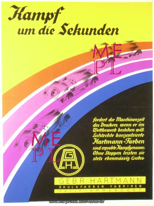 : Advertisement for Hartmann Druckfarben : Advertisement for Hartmann Druckfarben