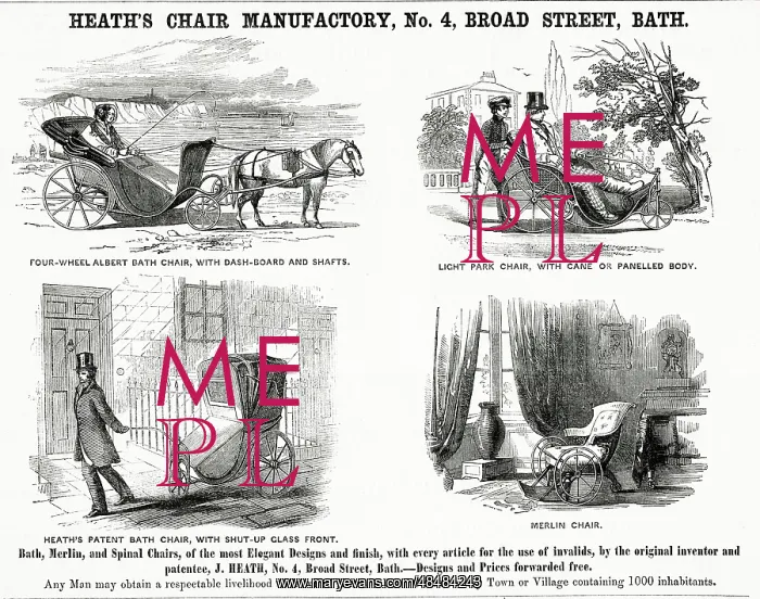 : Advert, Heath's Bath Chairs : Advert, Heath's Bath Chairs
