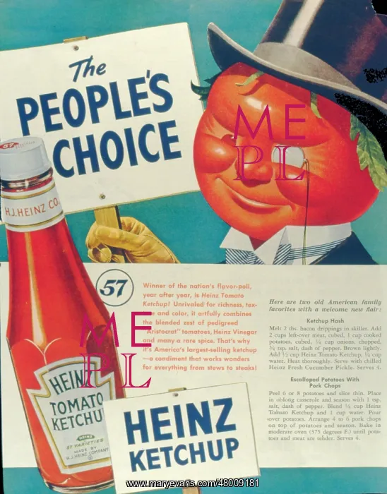 : Advertisement for Heinz Tomato Ketchup : Advertisement for Heinz Tomato Ketchup