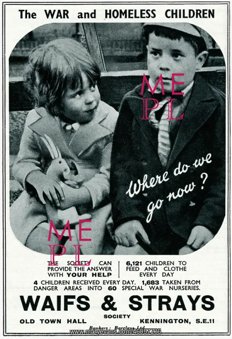 : Advert for help of homeless children 1941 : Advert for help of homeless children 1941