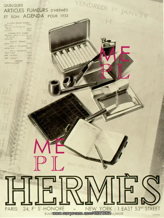 : Advertisement for Hermes tobacco products : Advertisement for Hermes tobacco products