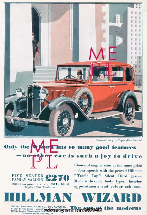  : Advert for Hillman Wizard 1931