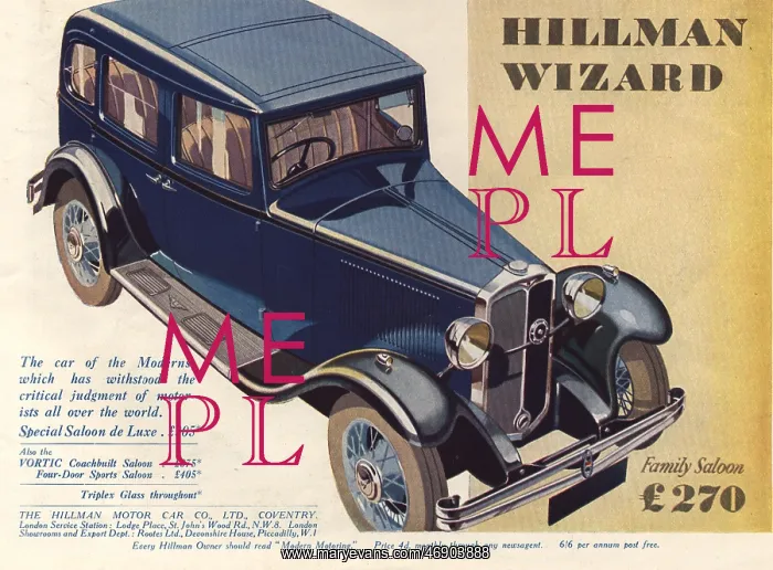 : Advert for Hillman Wizard in Punch magazine : Advert for Hillman Wizard in Punch magazine