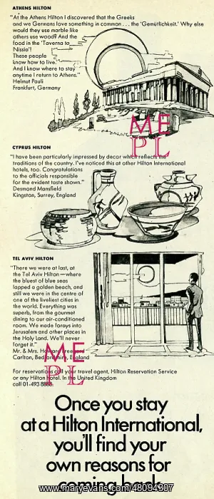 : Advertisement, Hilton International Hotels : Advertisement, Hilton International Hotels