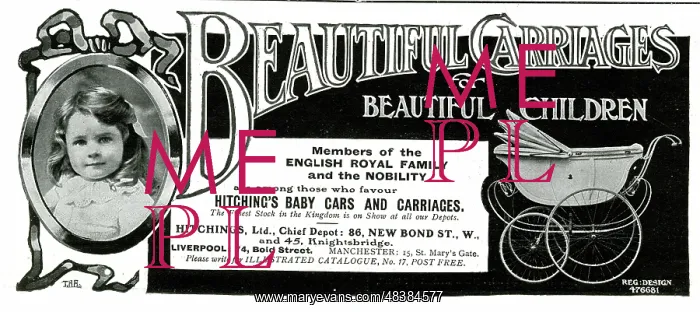 : Advert, Hitching's baby carriages and prams : Advert, Hitching's baby carriages and prams