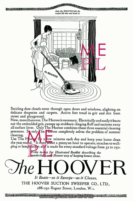 : Advert for The Hoover 1920 : Advert for The Hoover 1920