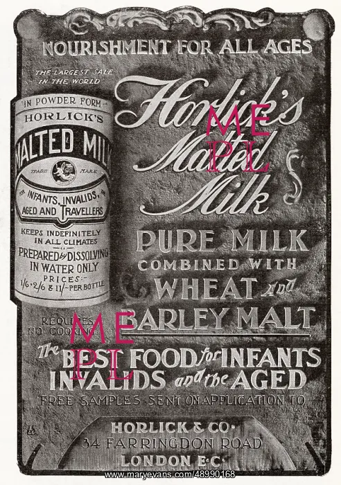 : Advert for Horlick's - Malted Milk 1903 : Advert for Horlick's - Malted Milk 1903