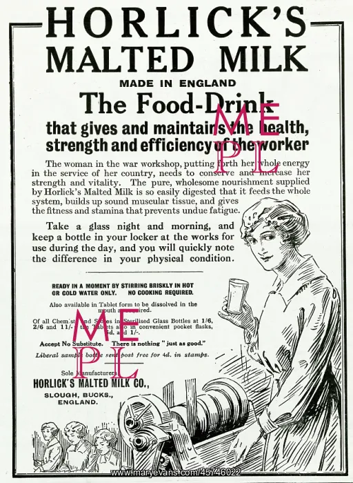 : Advert for Horlick's malted milk 1916 : Advert for Horlick's malted milk 1916