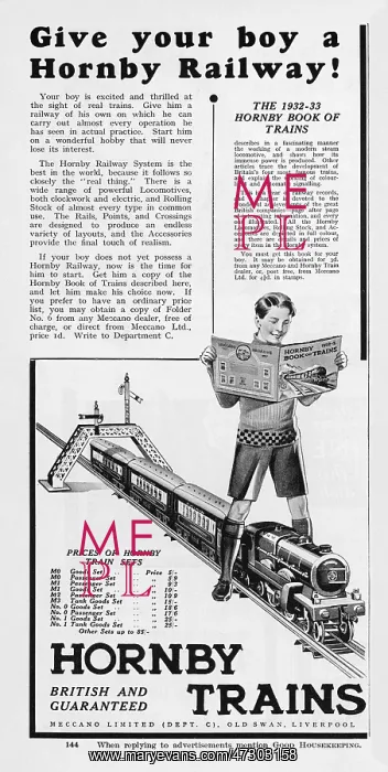 : AD FOR HORNBY TRAINS : AD FOR HORNBY TRAINS
