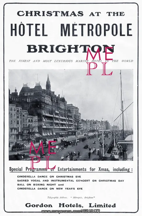 : Advert for the Hotel Metropole, Brighton 1904 : Advert for the Hotel Metropole, Brighton 1904