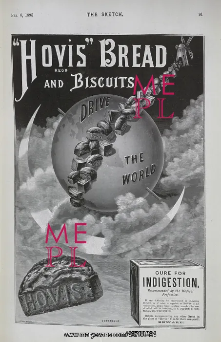 : Advertisement for Hovis Bread and Biscuits : Advertisement for Hovis Bread and Biscuits