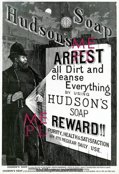 : Advert for Hudson's Soap 1888 : Advert for Hudson's Soap 1888