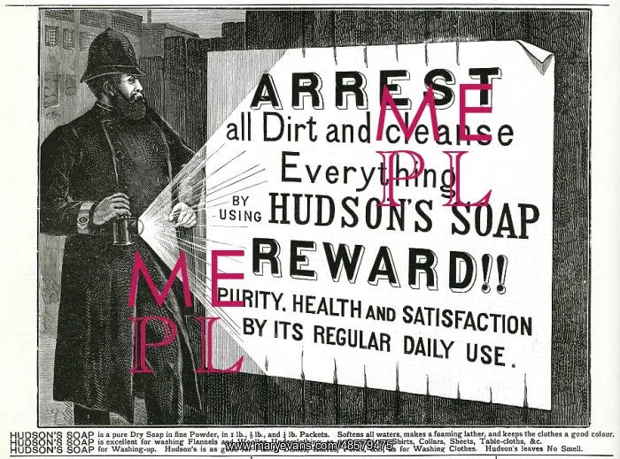 : Advert for Hudson's Soap 1889 : Advert for Hudson's Soap 1889