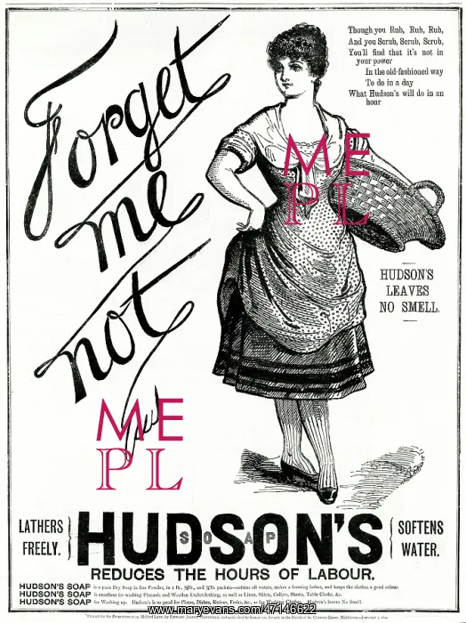 : Advert for Hudson's Soap 1890 : Advert for Hudson's Soap 1890